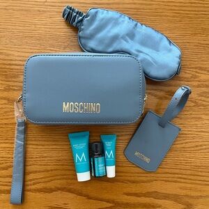 Moschino x Moroccanoil amenities kit + luggage tag! (NWT)